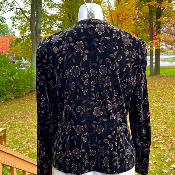 Leslie Fay black velvet jacket 14P - Picture 4 of 9